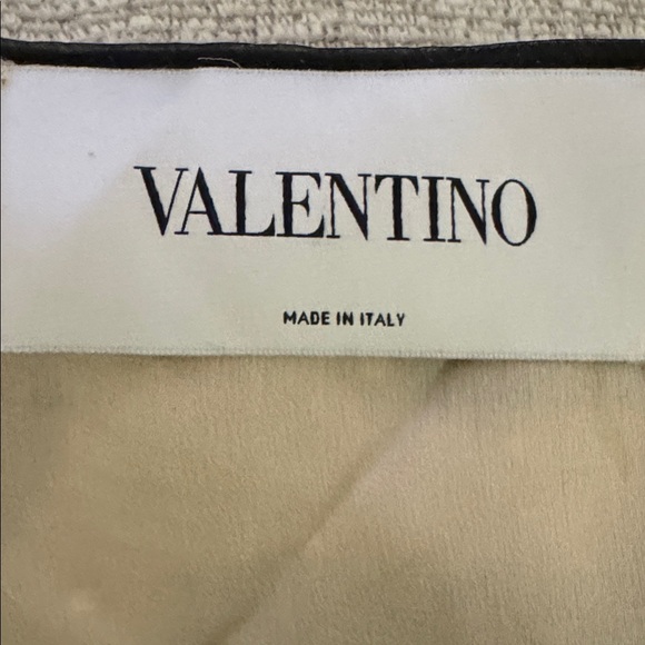 Valentino Beige Silk Polka Dots Embroidered Ruffle Sleeve Bow Waist Flare Dress - Picture 11 of 12